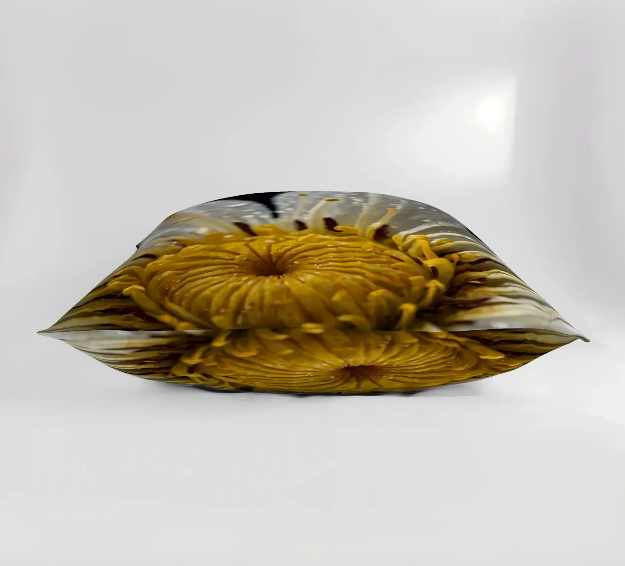 Close-up view of a water lily with dew drops on its petals decorative cushion by DesignDoodle