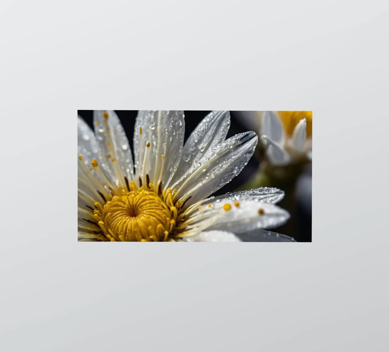 Close-up view of a water lily with dew drops on its petals sticker by DesignDoodle