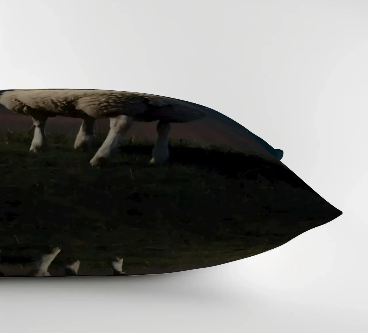 A lone sheep gazes at the bright full moon in a starlit sky decorative cushion by DesignDoodle