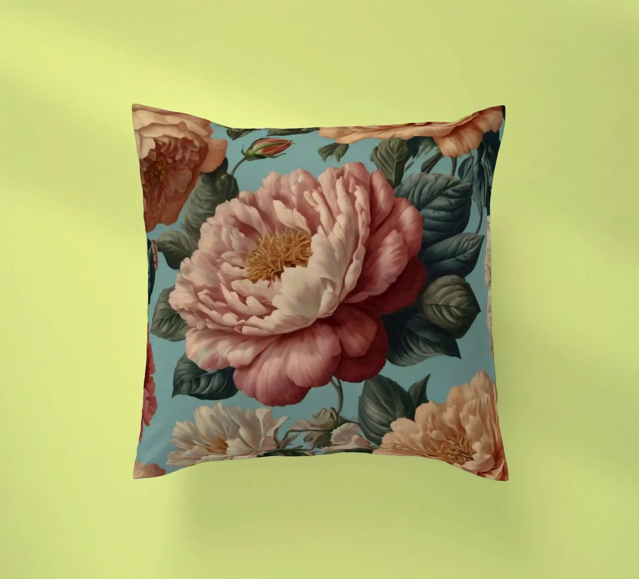 Bellissimo disegno di carta da parati floreale con una varietà di fiori cuscino da DesignDoodle