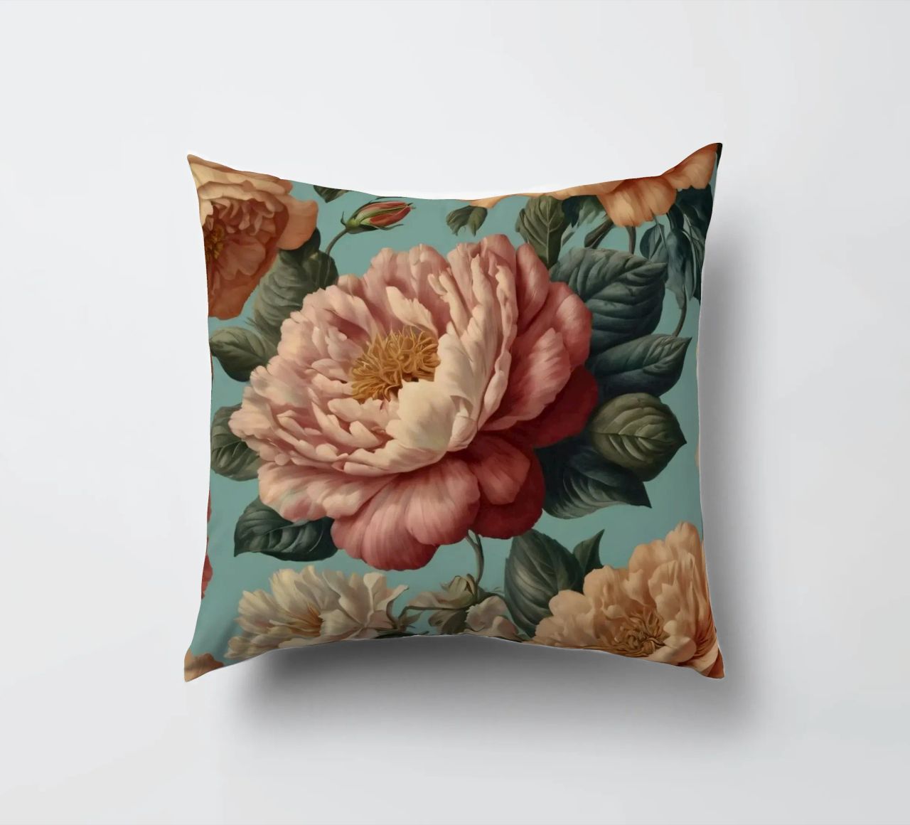 Bellissimo disegno di carta da parati floreale con una varietà di fiori cuscino da DesignDoodle