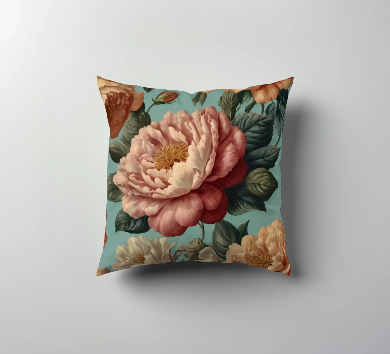 Bellissimo disegno di carta da parati floreale con una varietà di fiori cuscino da DesignDoodle