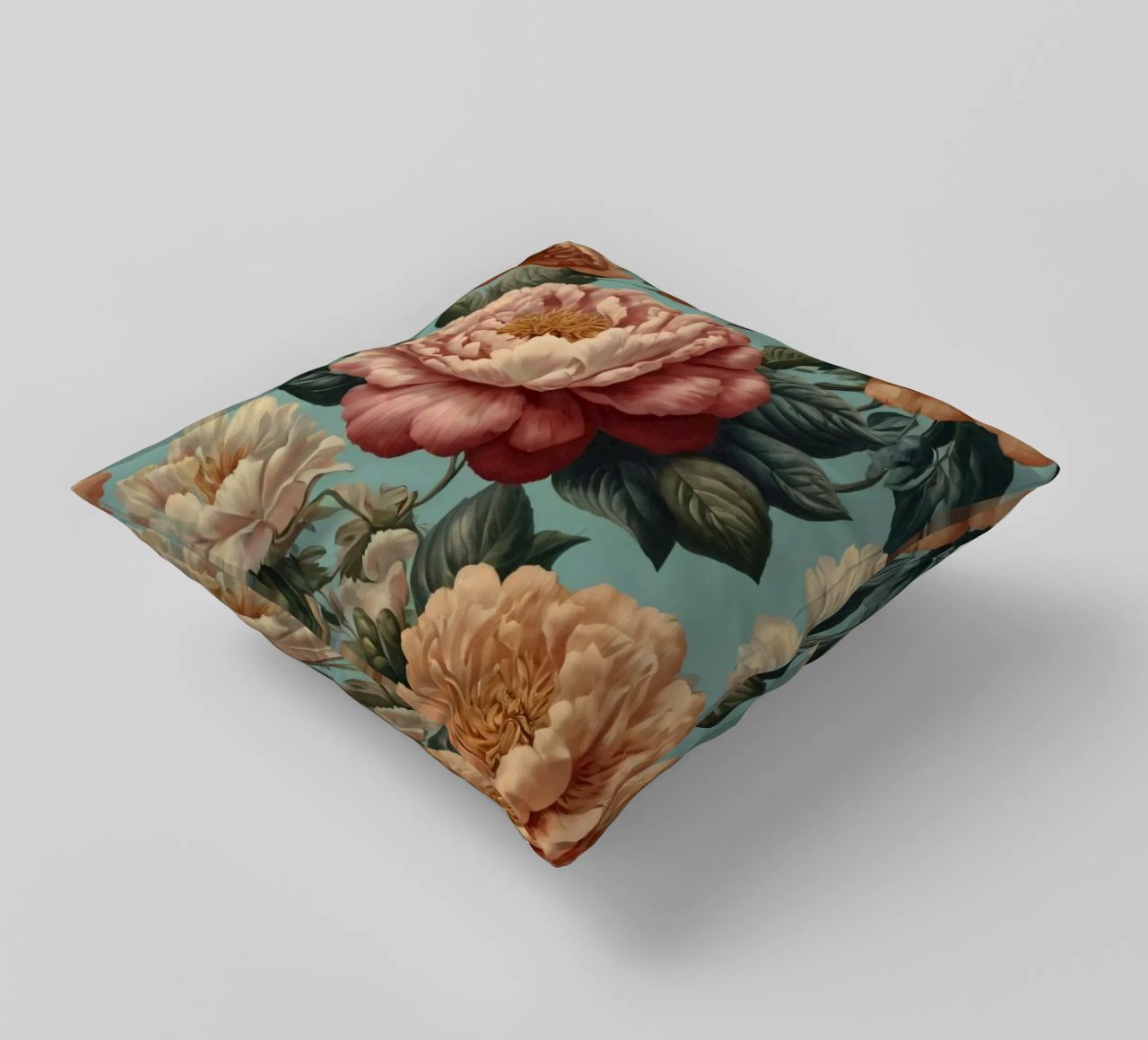 Bellissimo disegno di carta da parati floreale con una varietà di fiori cuscino da DesignDoodle