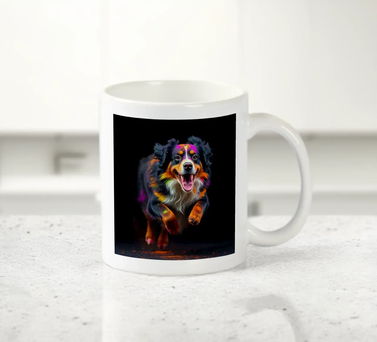 The colorful Bernese Mountain Dog #50 ceramic mug by Yumis.Beargang.and.Me
