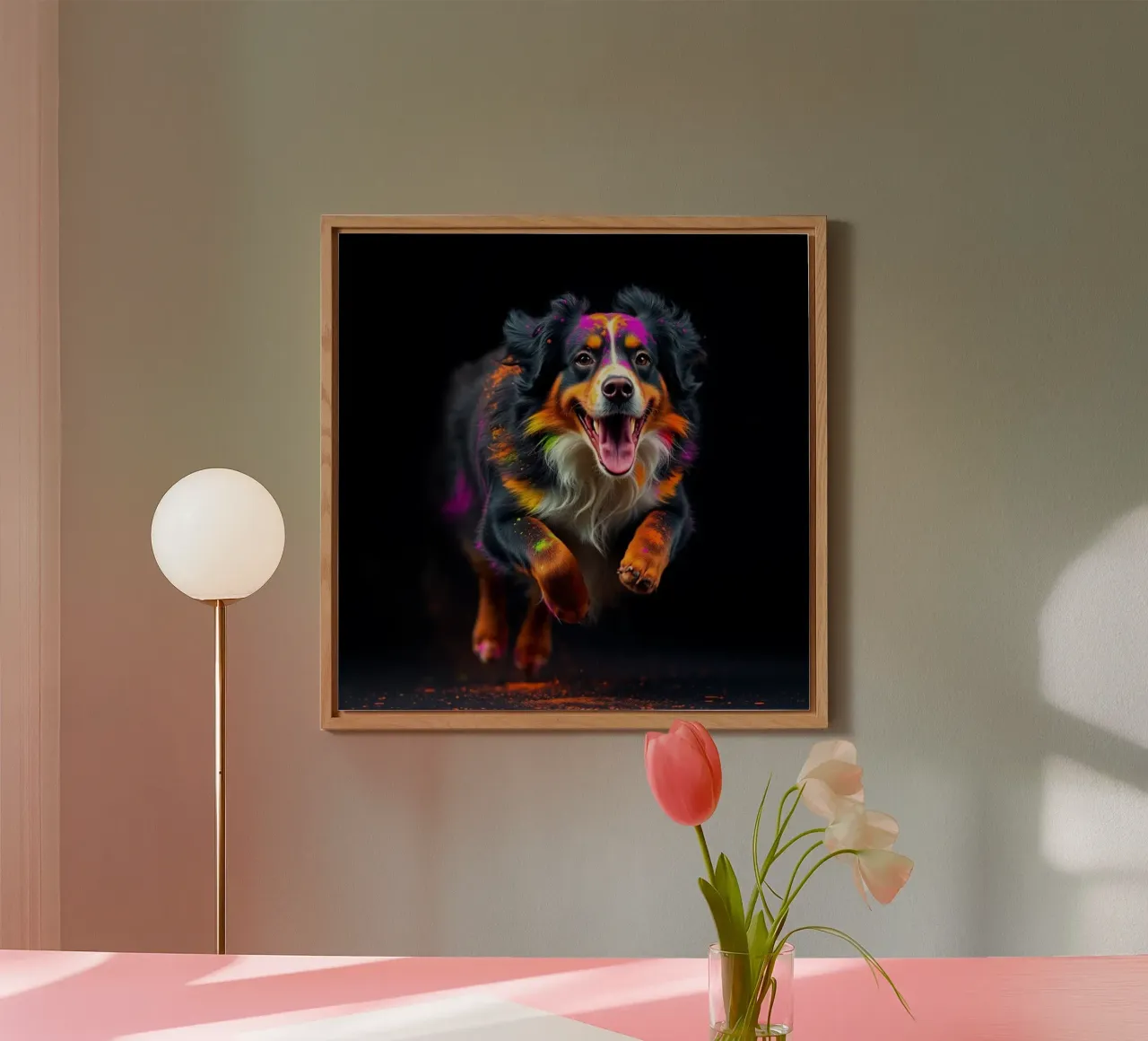 The colorful Bernese Mountain Dog #50 alu-dibond by Yumis.Beargang.and.Me
