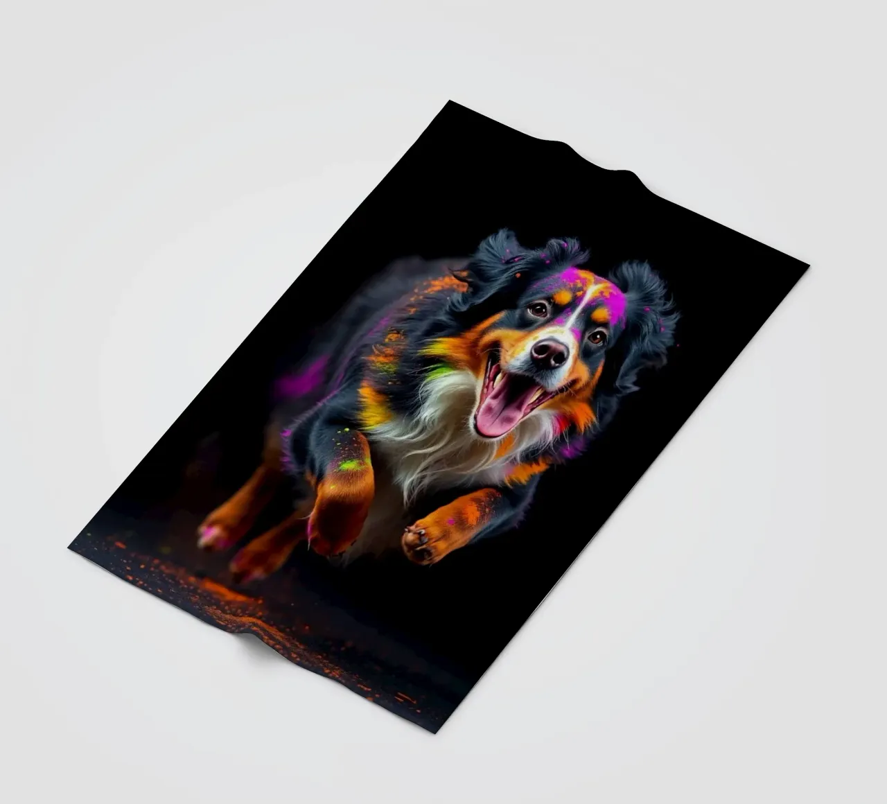 The colorful Bernese Mountain Dog #50 fleece blanket by Yumis.Beargang.and.Me