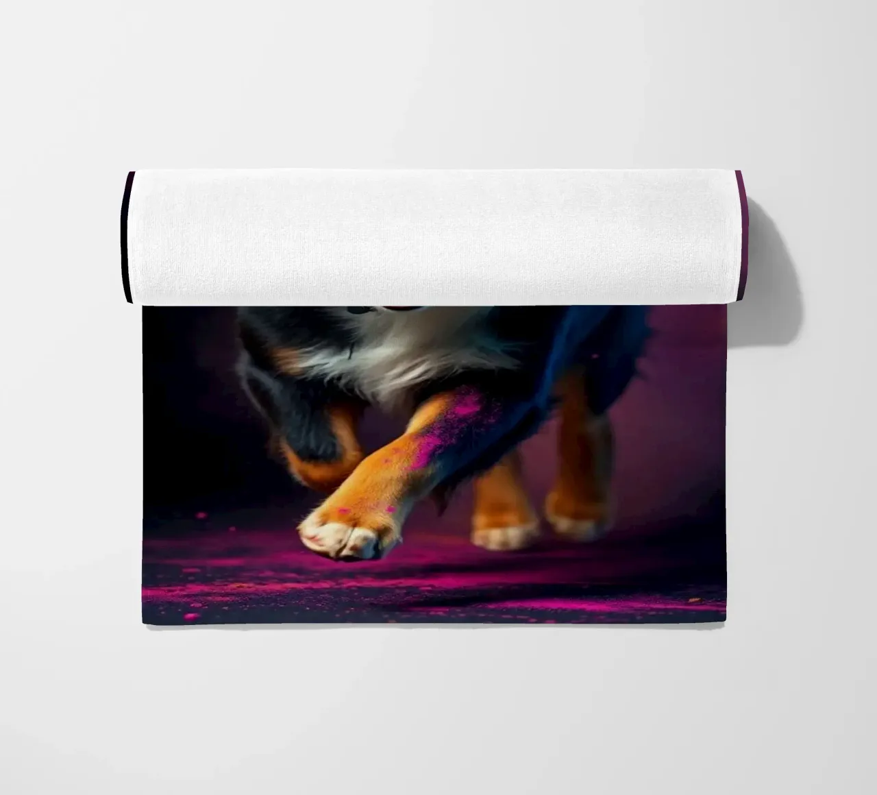 The colorful Bernese Mountain Dog #51 beach towel by Yumis.Beargang.and.Me