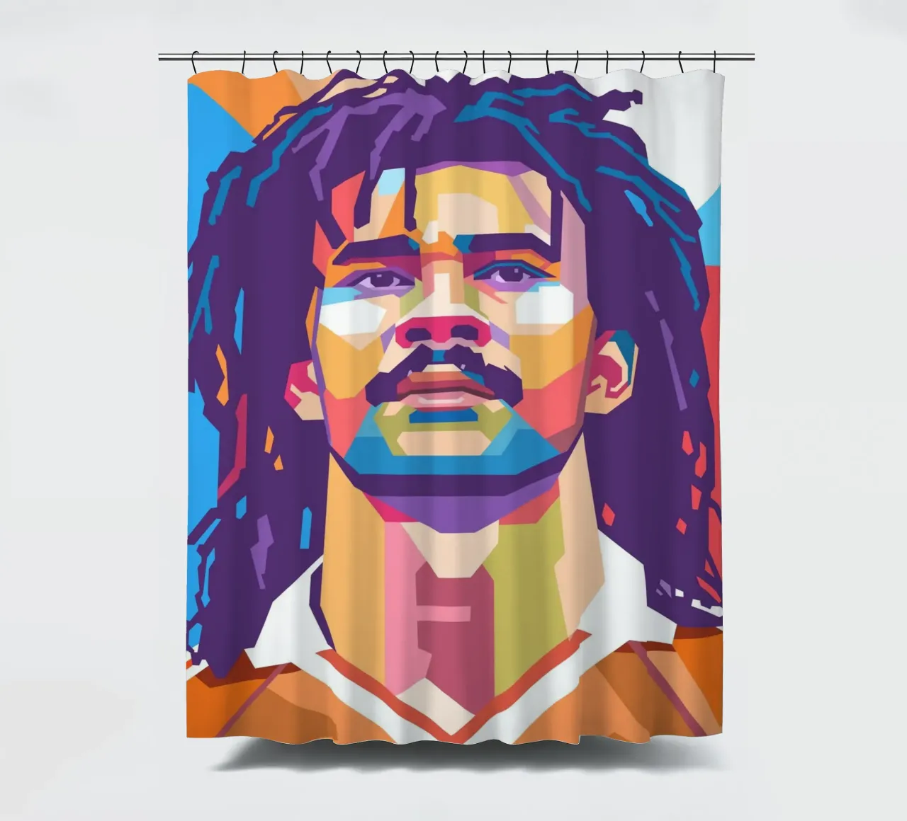 Ruud Gullit Pop-Art-Porträt Duschvorhang von Hantamrata
