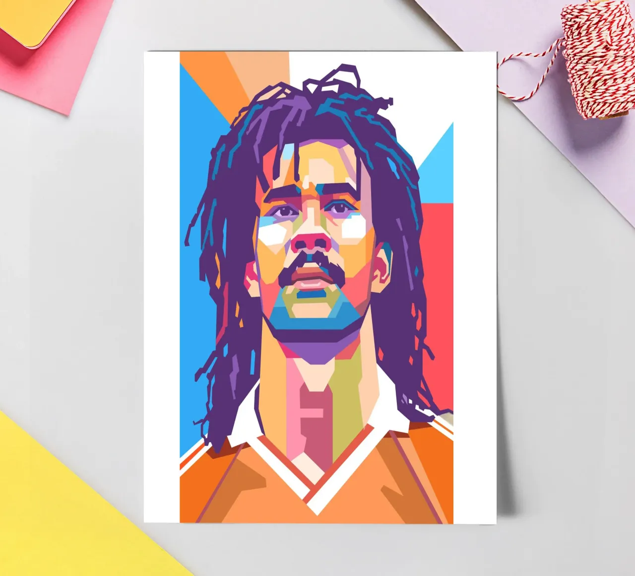 Ruud Gullit Pop-Art-Porträt Stickerbogen von Hantamrata