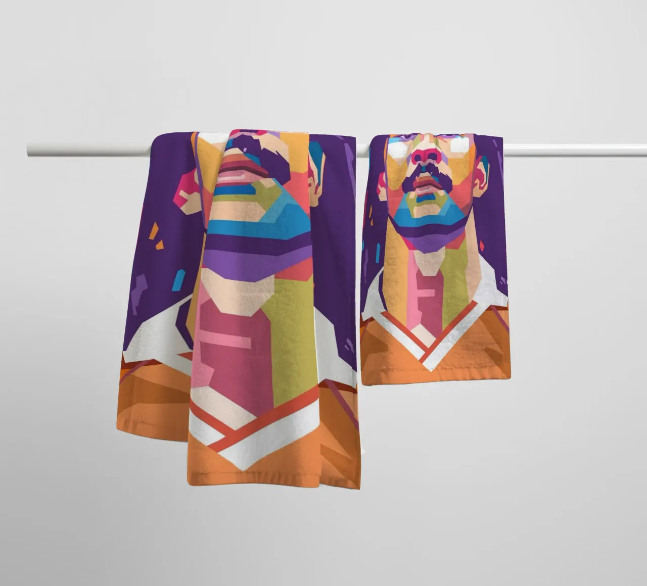 Ritratto pop art di Ruud Gullit asciugamano da bagno da Hantamrata