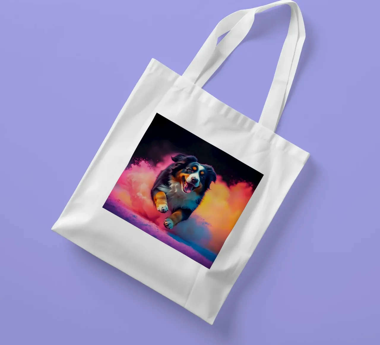 The colorful Bernese Mountain Dog #56 tote bag by Yumis.Beargang.and.Me