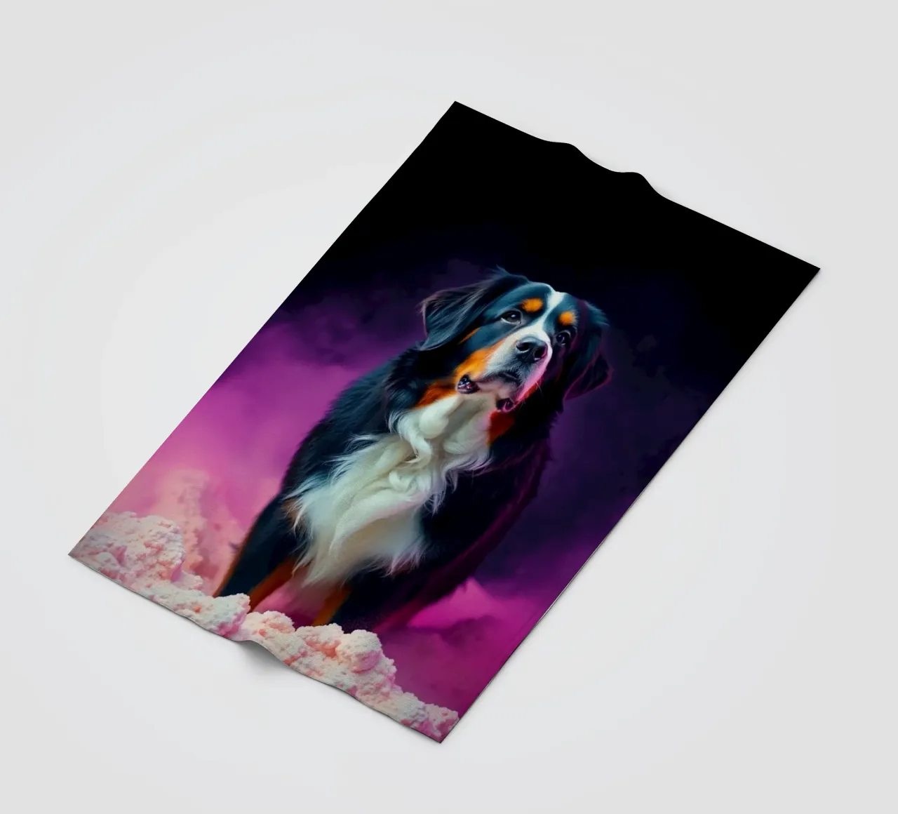 The colorful Bernese Mountain Dog #57 fleece blanket by Yumis.Beargang.and.Me