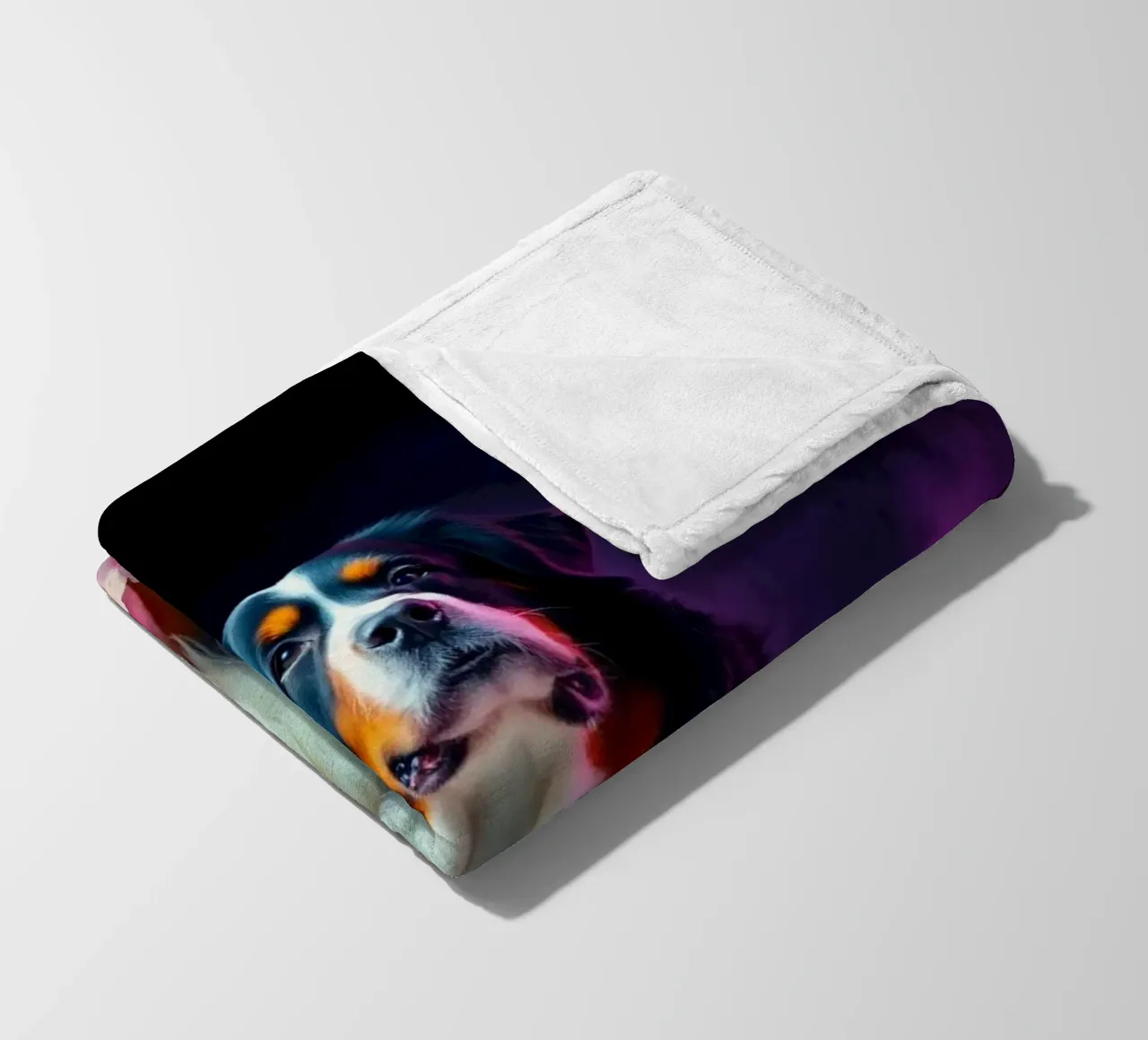 The colorful Bernese Mountain Dog #57 fleece blanket by Yumis.Beargang.and.Me