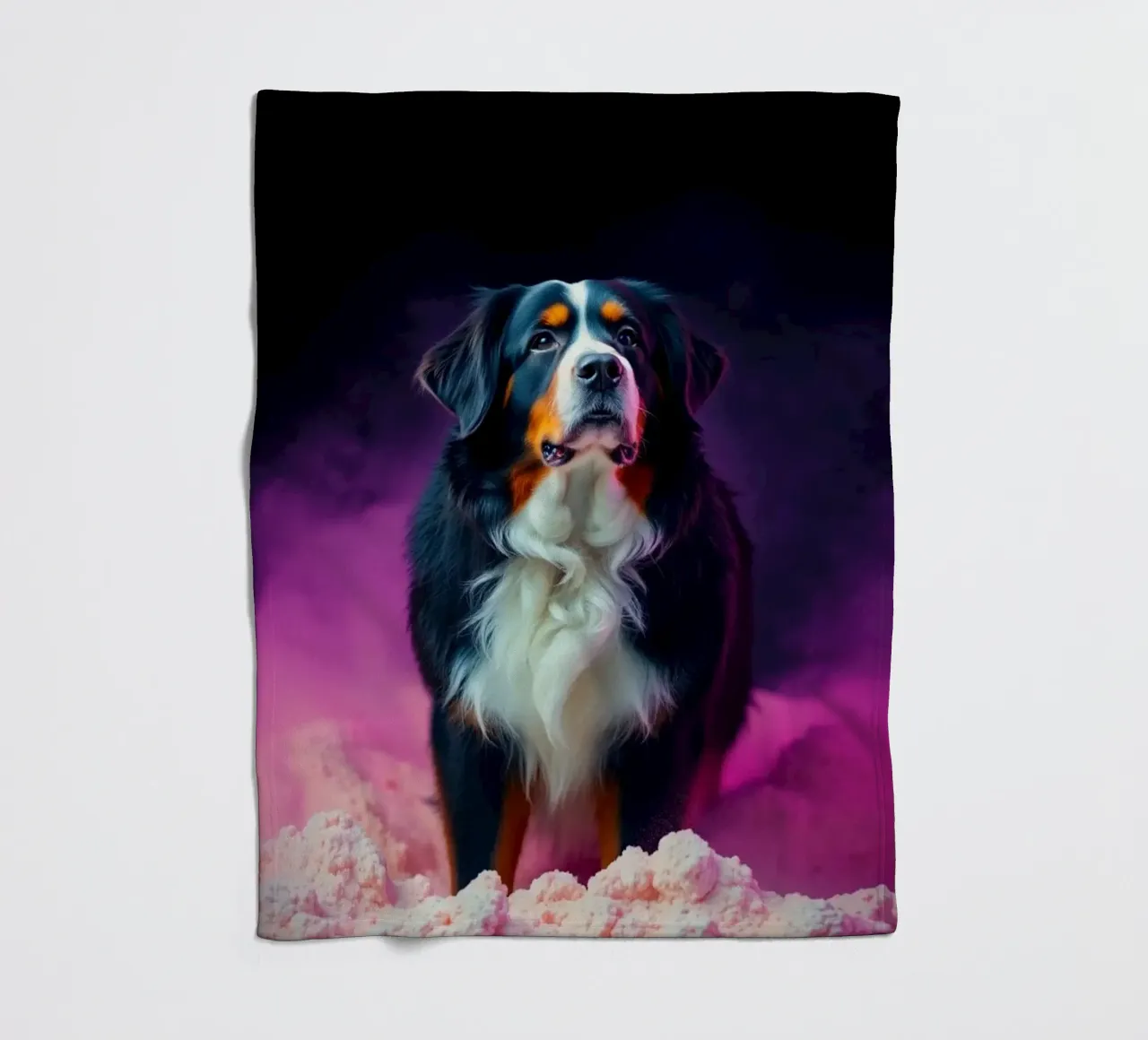 The colorful Bernese Mountain Dog #57 fleece blanket by Yumis.Beargang.and.Me