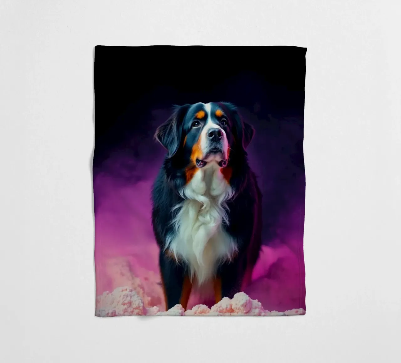 The colorful Bernese Mountain Dog #57 fleece blanket by Yumis.Beargang.and.Me