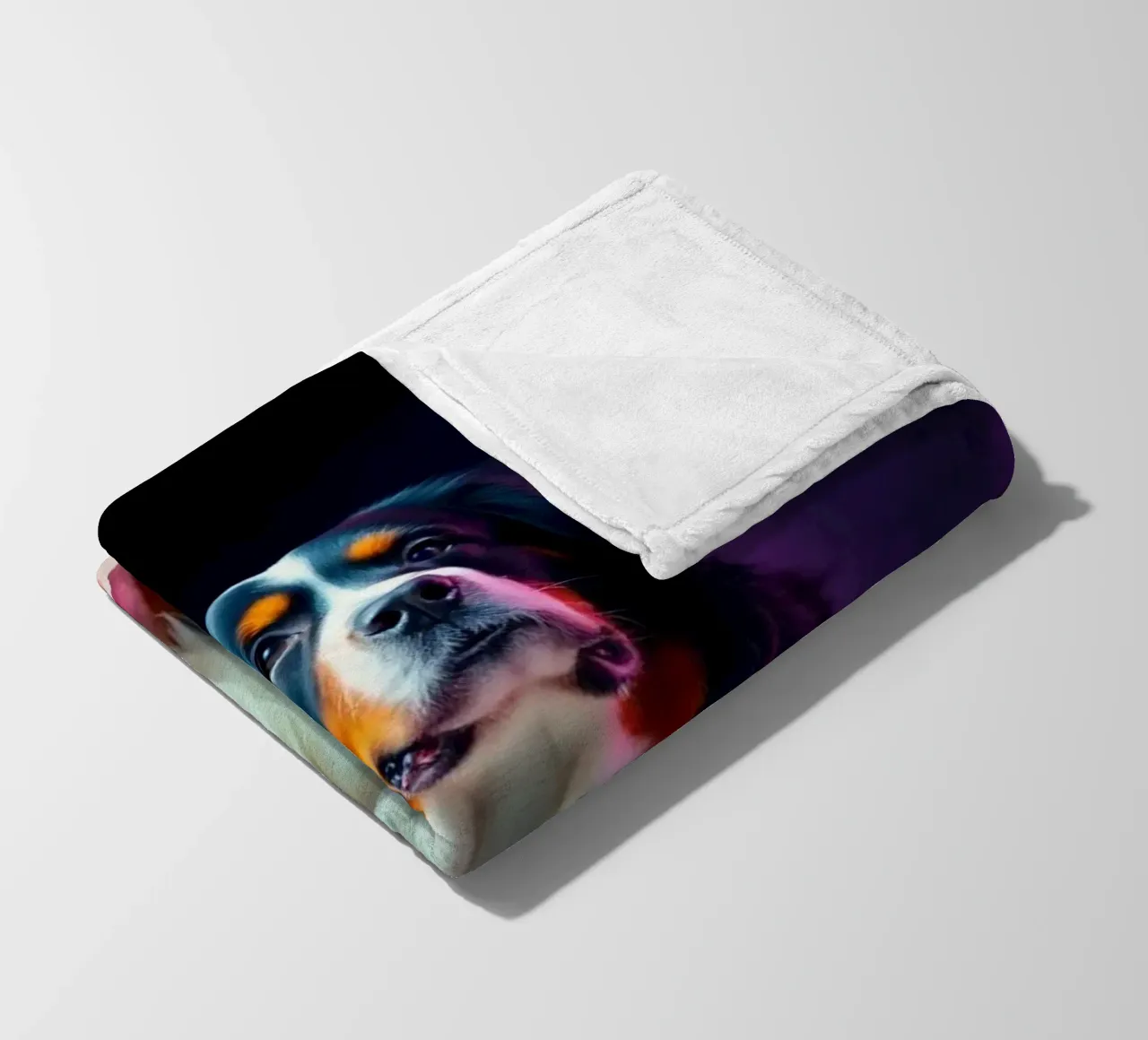 The colorful Bernese Mountain Dog #57 fleece blanket by Yumis.Beargang.and.Me