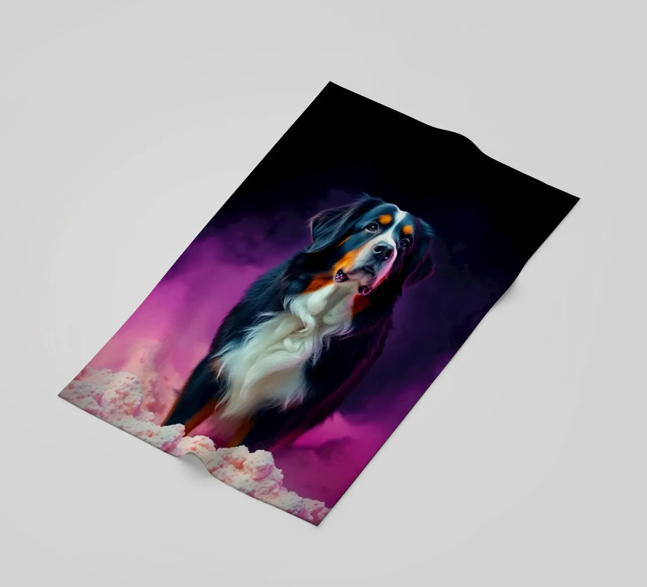 The colorful Bernese Mountain Dog #57 beach towel by Yumis.Beargang.and.Me