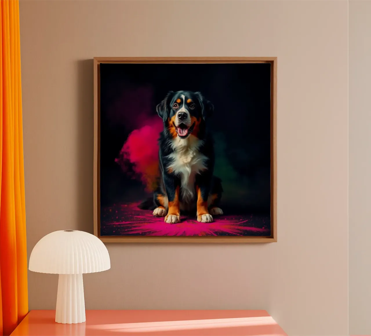 The colorful Bernese Mountain Dog #59 canvas by Yumis.Beargang.and.Me
