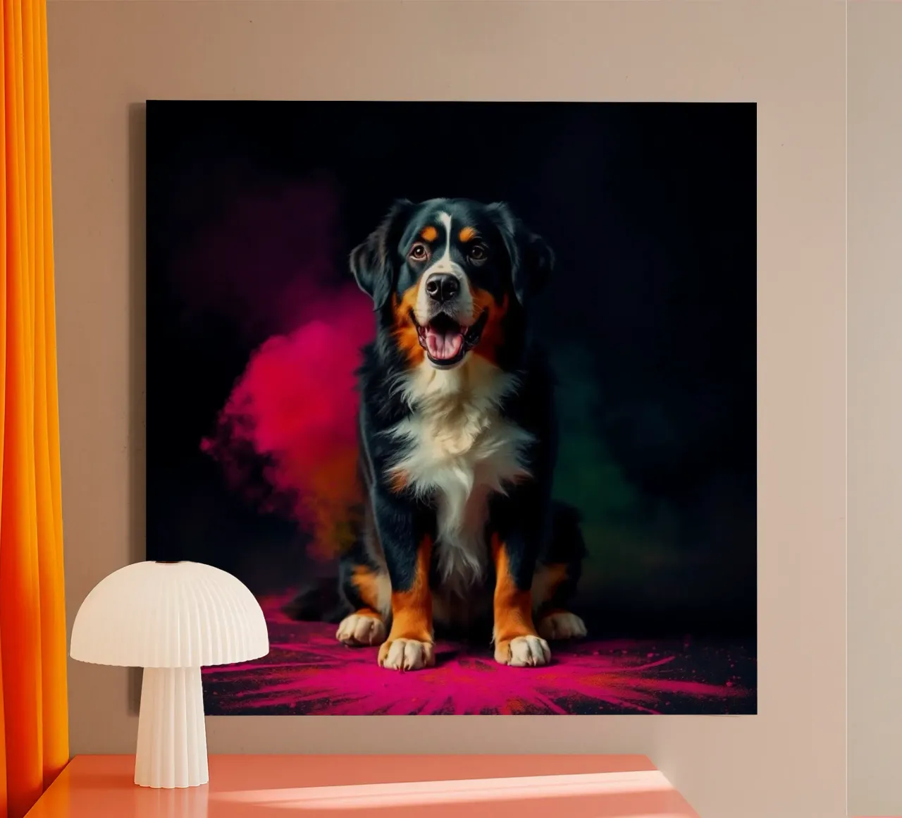 The colorful Bernese Mountain Dog #59 canvas by Yumis.Beargang.and.Me