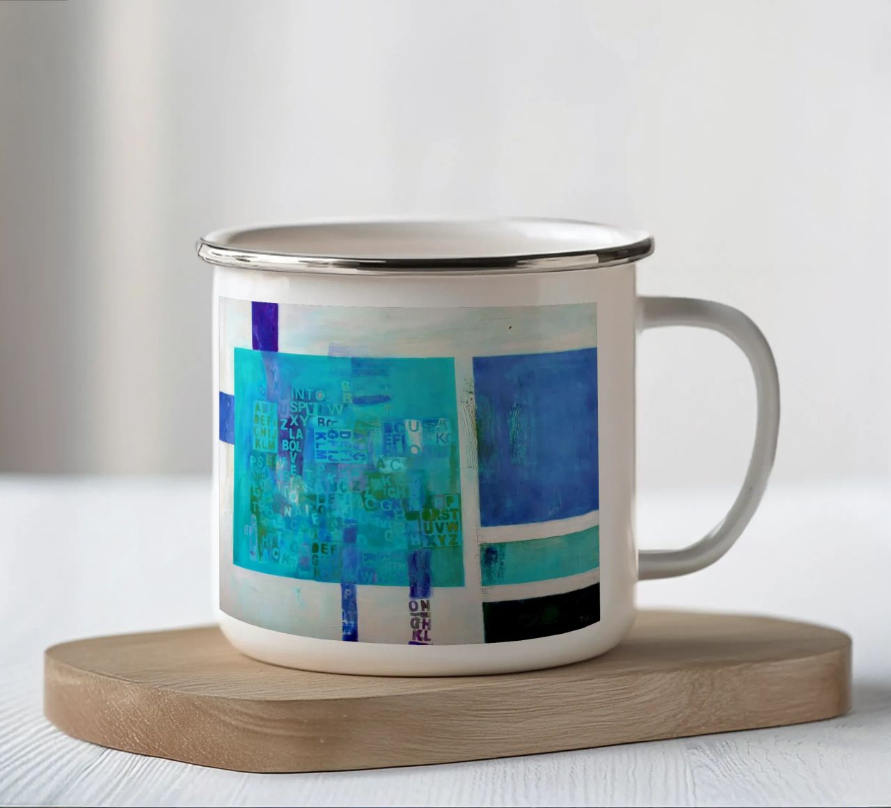 Wörtermeer tazza in smalto da Anita Gewald
