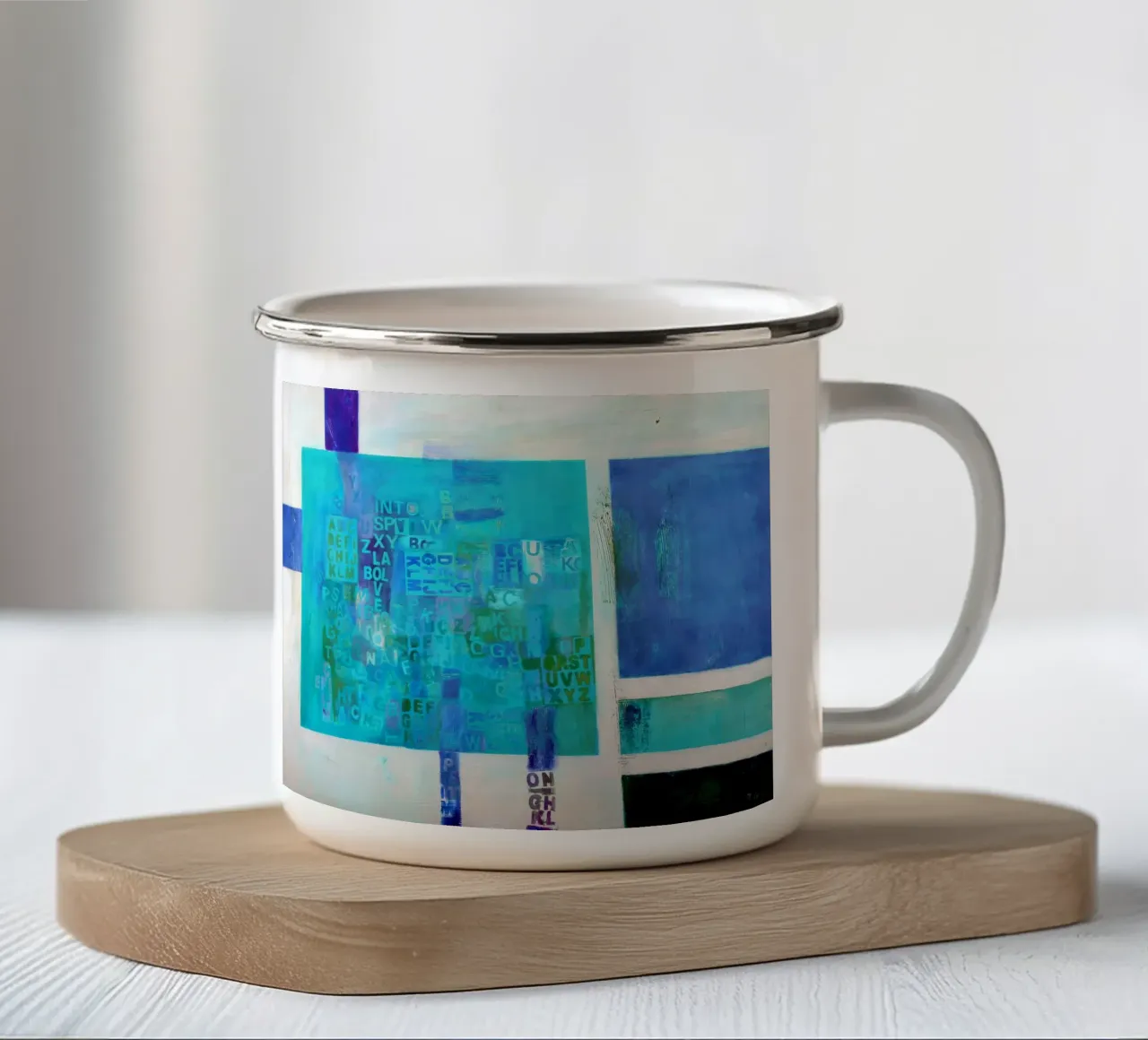 Wörtermeer tazza in smalto da Anita Gewald