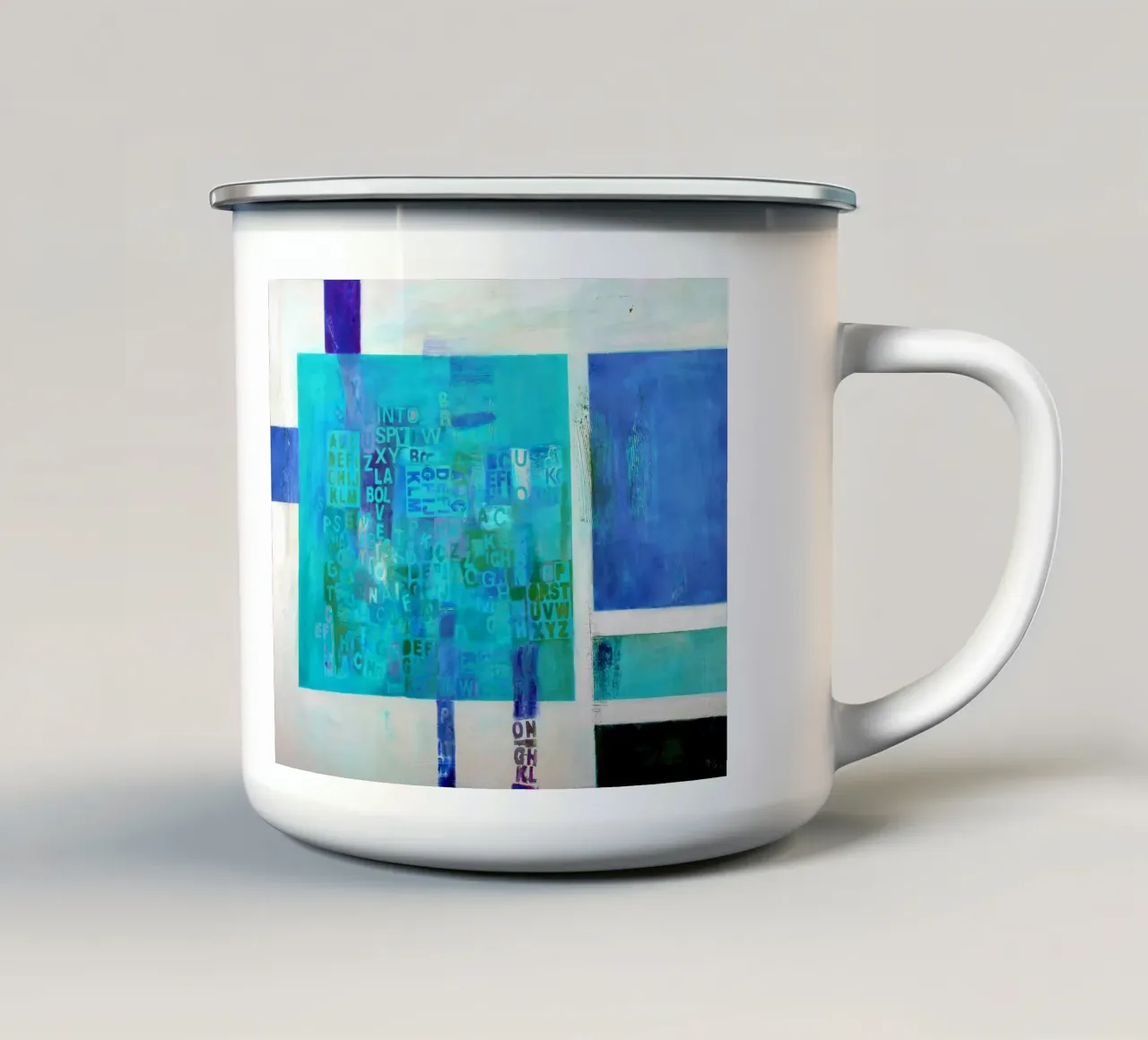 Wörtermeer tazza in smalto da Anita Gewald