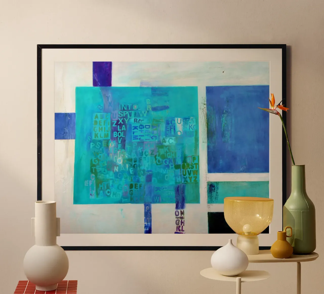 Wörtermeer poster con telaio in alluminio da Anita Gewald