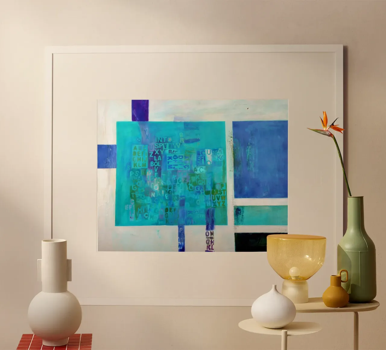 Wörtermeer poster con telaio in alluminio da Anita Gewald