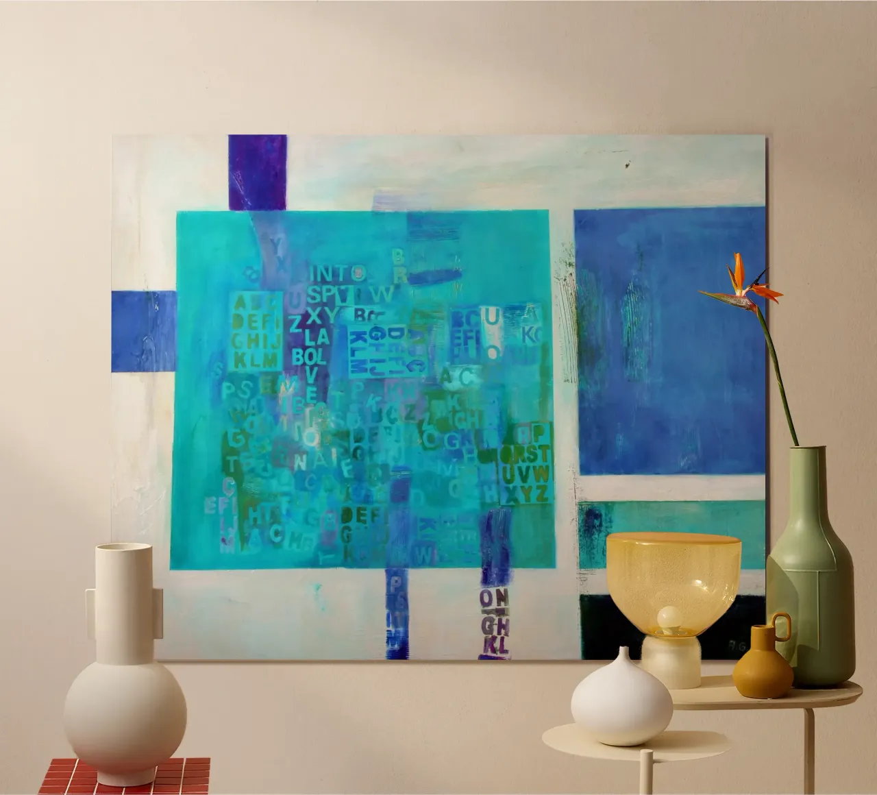Wörtermeer poster con telaio in alluminio da Anita Gewald