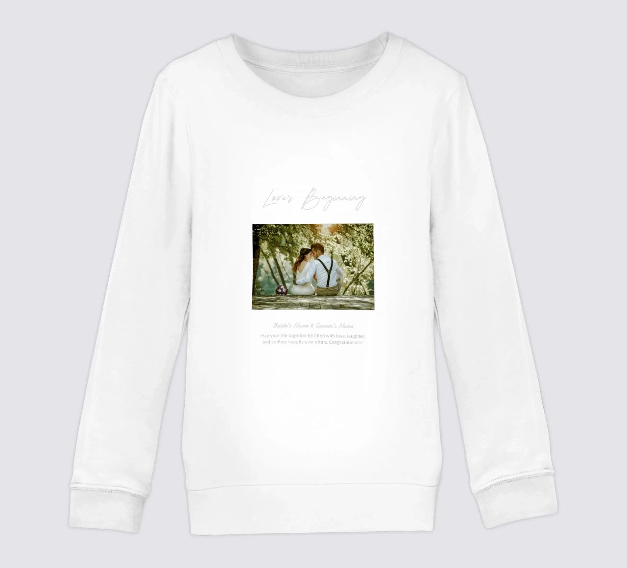 Personalisierte Hochzeitsgeschenke Kinder Sweatshirt von NEWEST CUSTOM SHOP