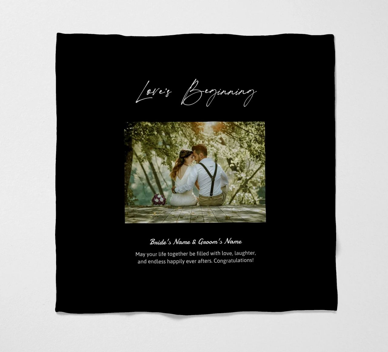 Personalisierte Hochzeitsgeschenke Fleecedecke von NEWEST CUSTOM SHOP