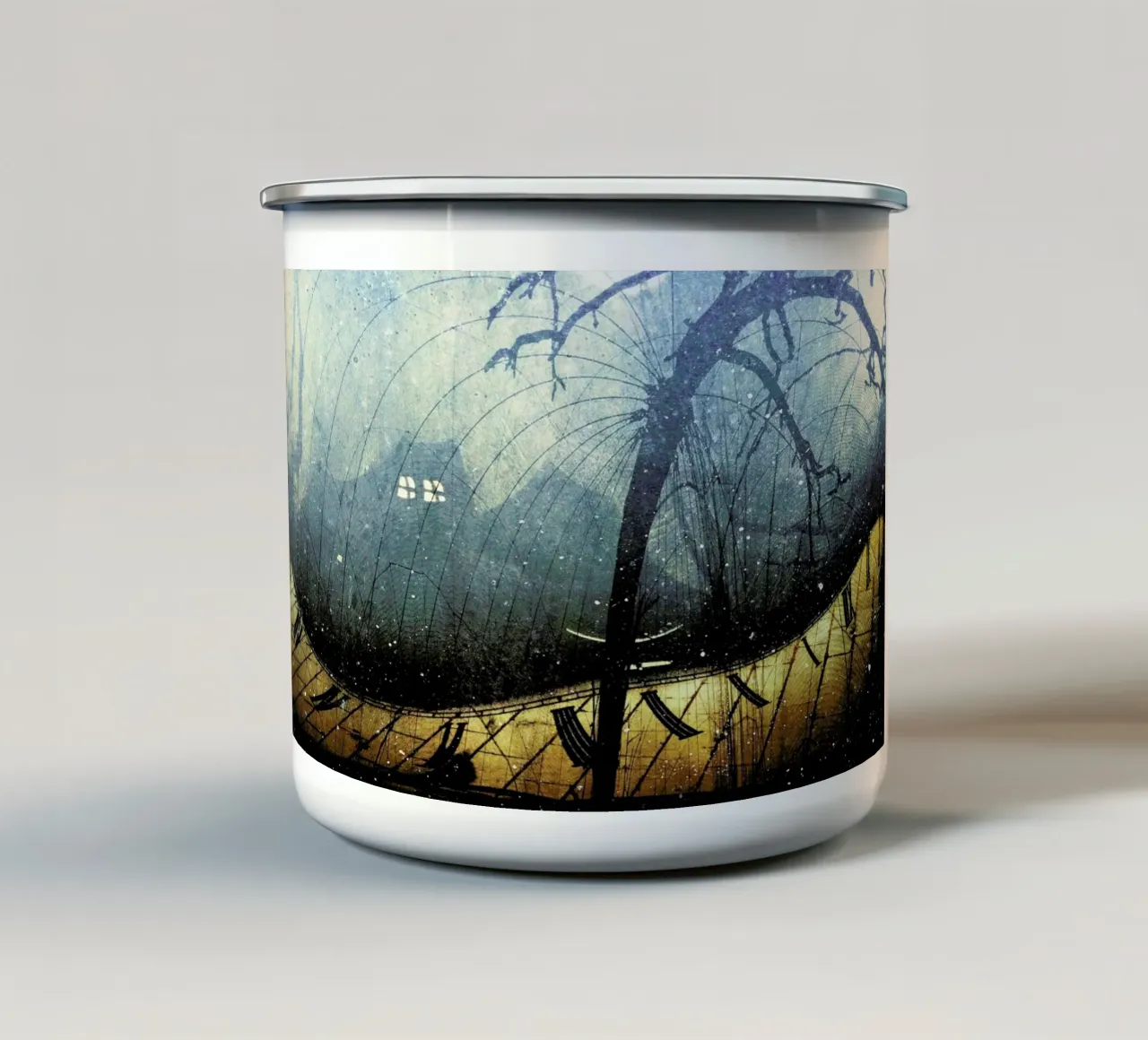 Time is Irrelevant tazza in smalto da Elisabeth Fredriksson