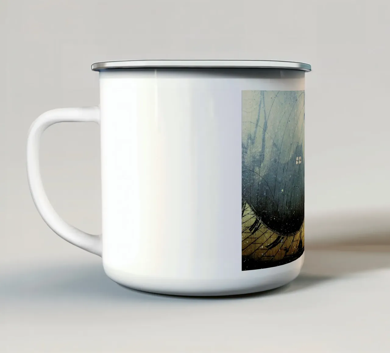 Time is Irrelevant tazza in smalto da Elisabeth Fredriksson