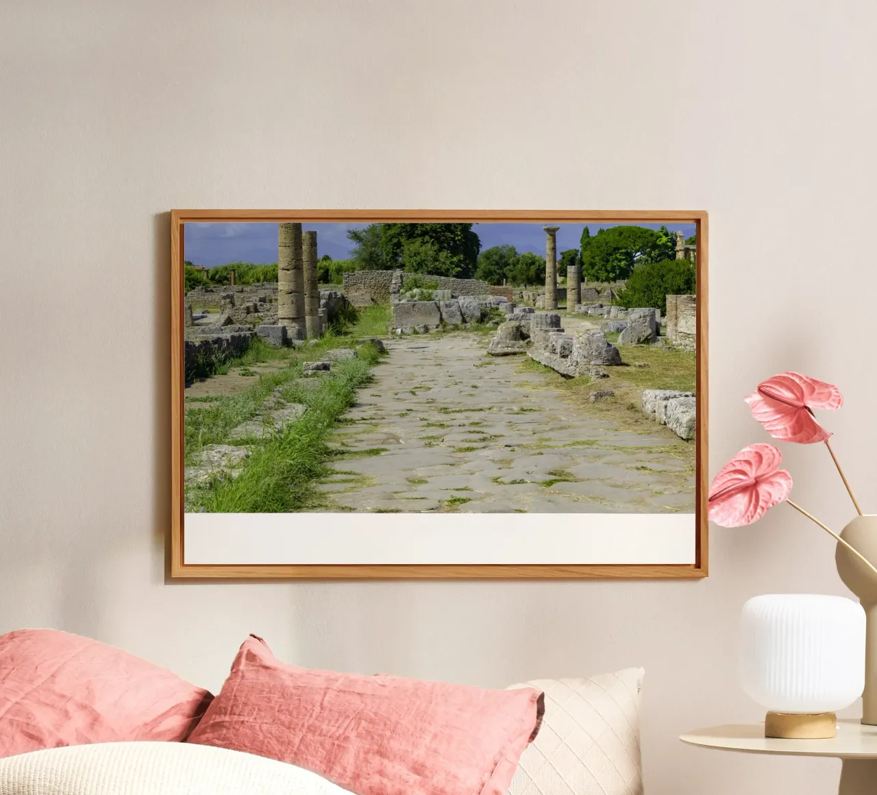 Classical greek temple at ruins of ancient city Paestum, Ita alu-dibond by peuceta_BA