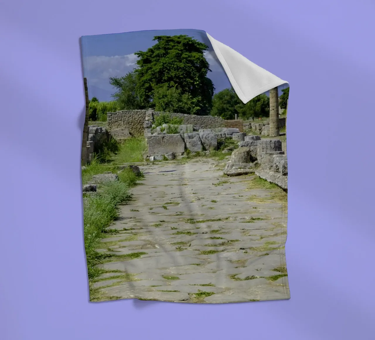 Tempio greco classico presso le rovine dell'antica città di Paestum, Ita coperta in pile da peuceta_BA
