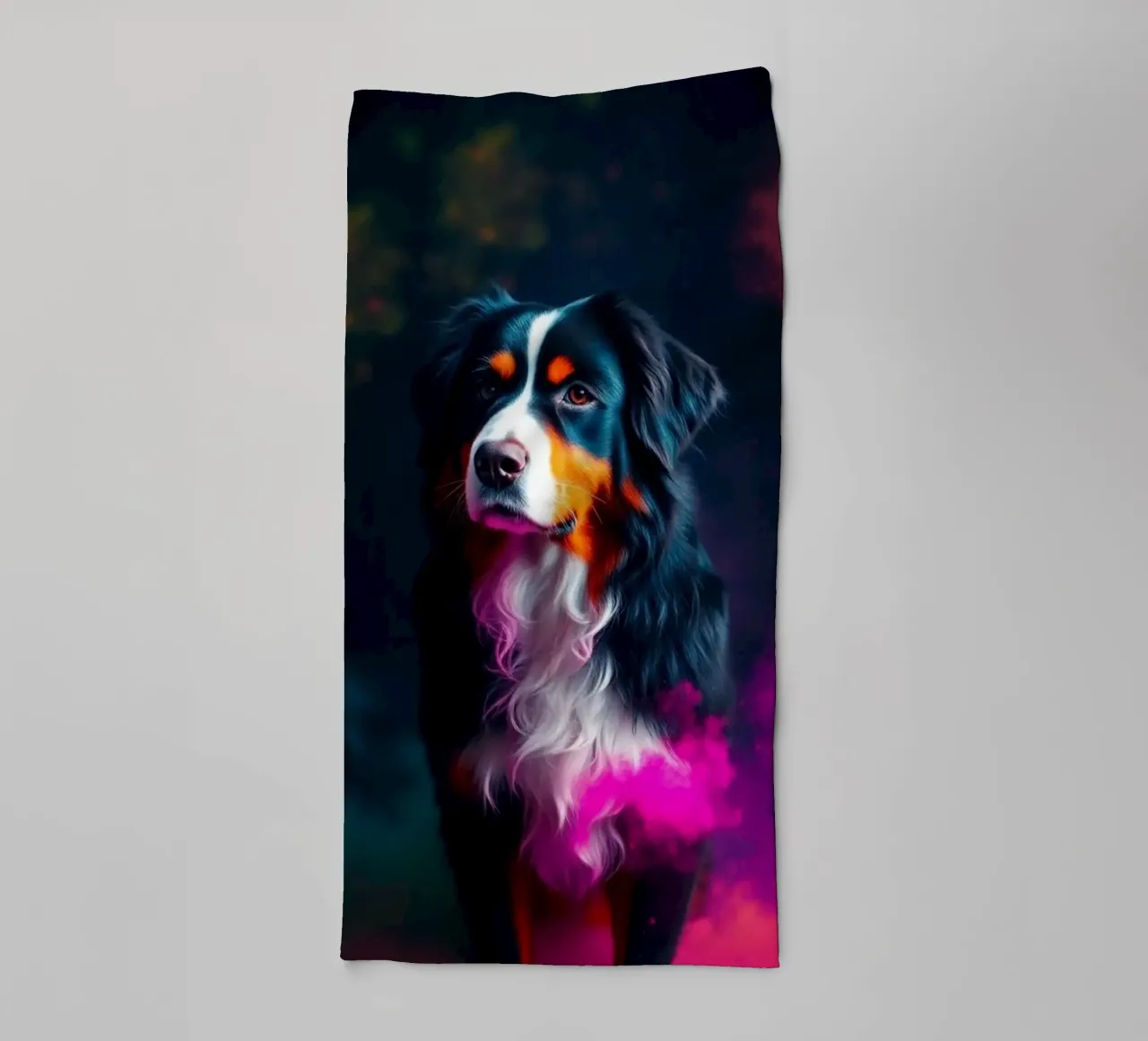 The colorful Bernese Mountain Dog #63 towel by Yumis.Beargang.and.Me