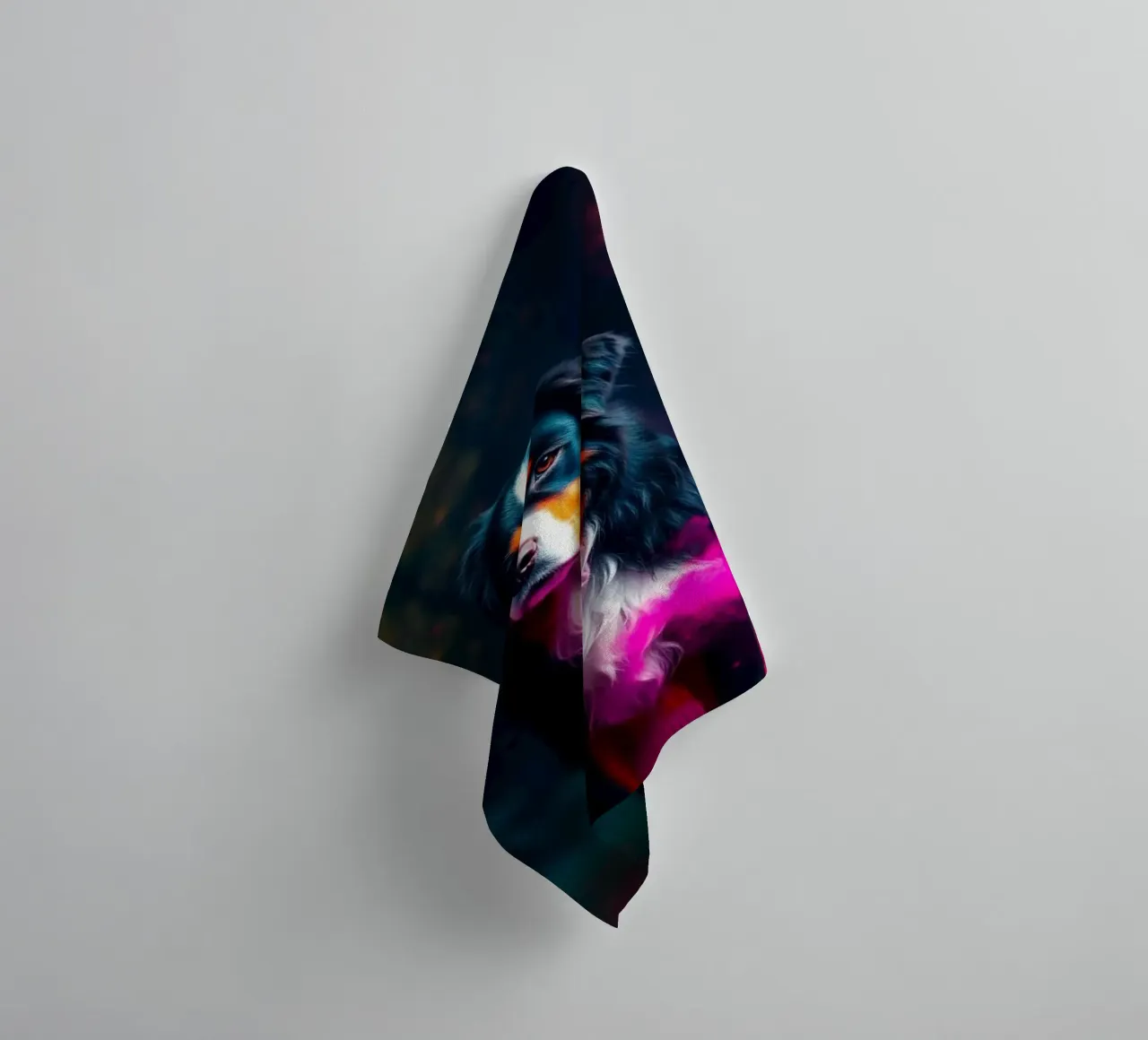The colorful Bernese Mountain Dog #63 towel by Yumis.Beargang.and.Me