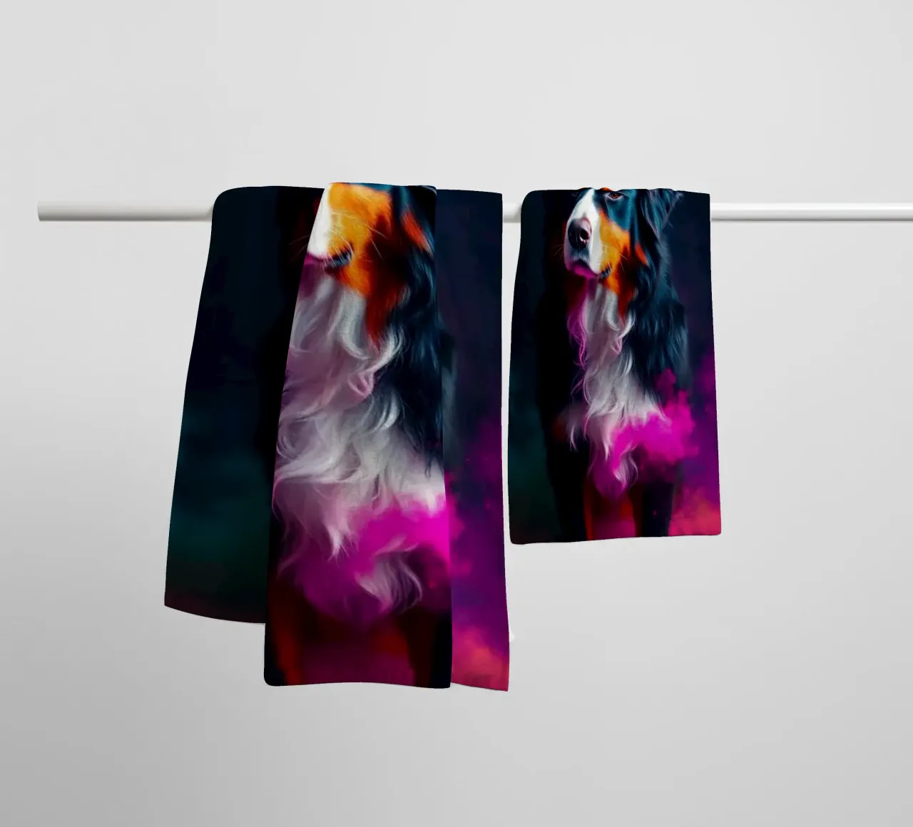 The colorful Bernese Mountain Dog #63 towel by Yumis.Beargang.and.Me