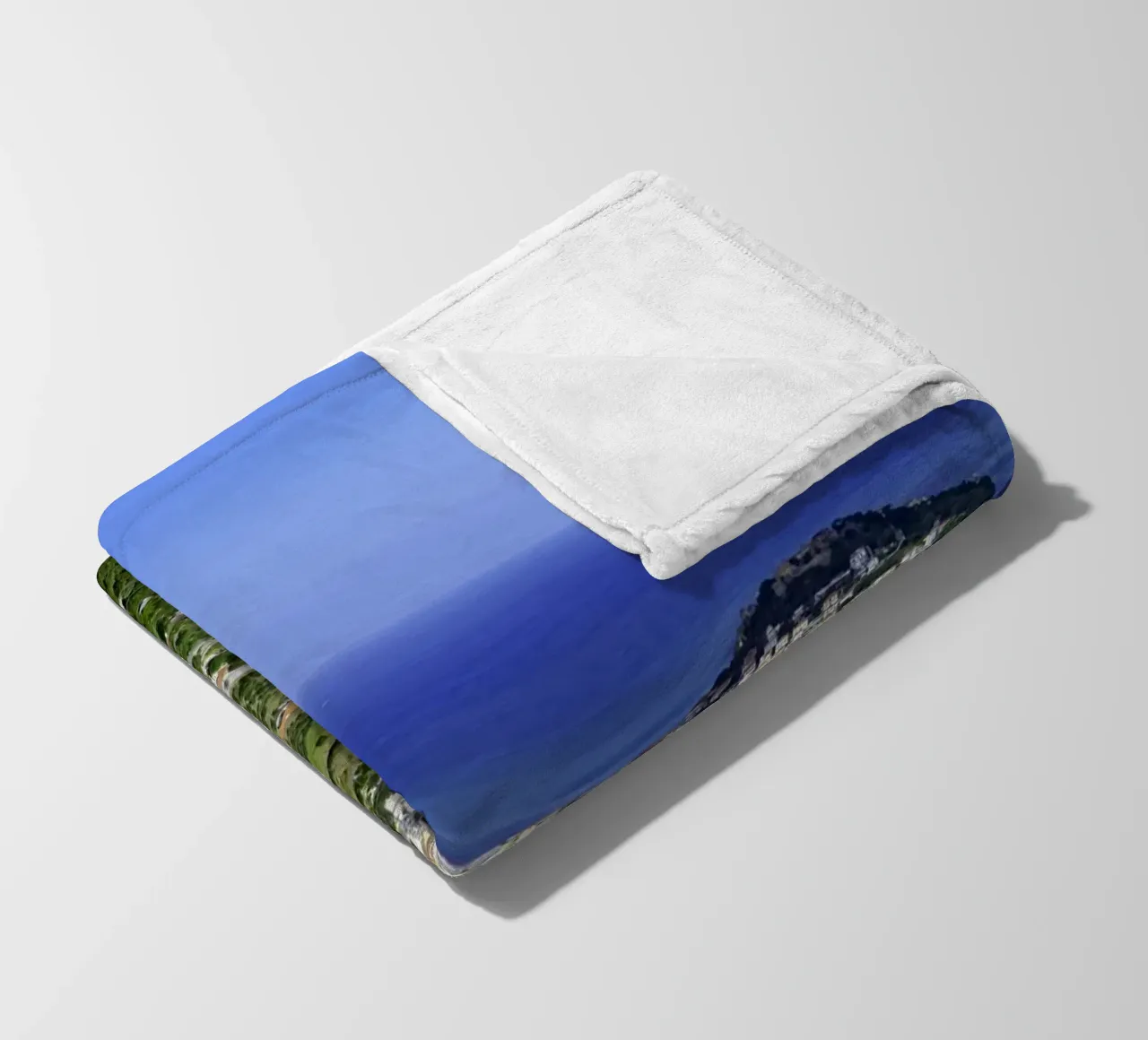 The wild coast of the Gulf coast of Policastro in the Cilent fleece blanket by peuceta_BA