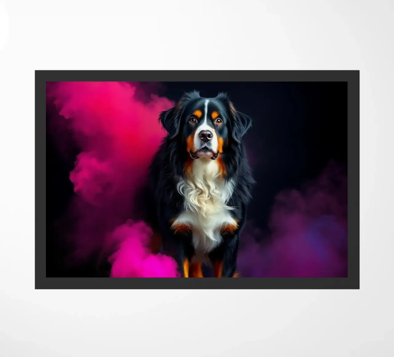 The colorful Bernese Mountain Dog #64 doormat by Yumis.Beargang.and.Me
