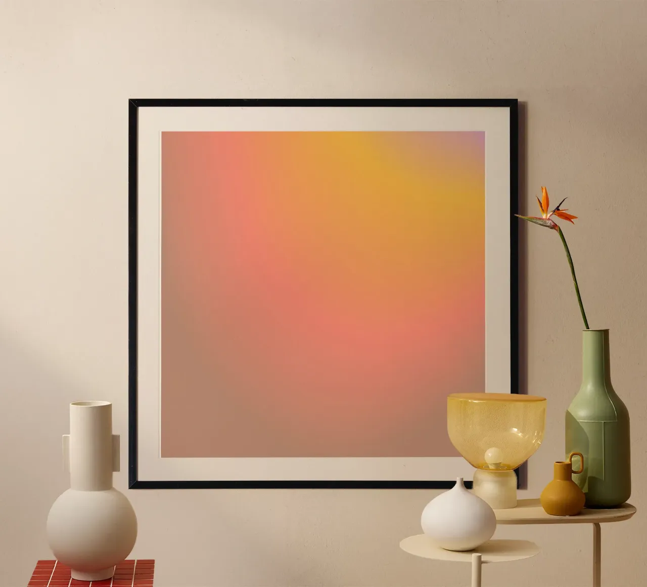 EXOTIC DESERT ROSE poster con telaio in plastica da ÂME LIBRE STUDIO