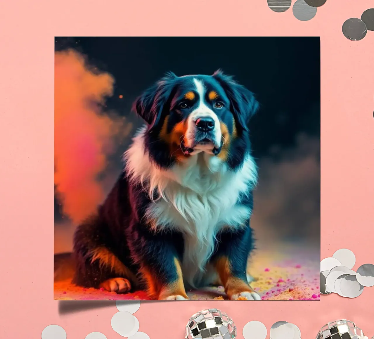 The colorful Bernese Mountain Dog #66 sticker sheet by Yumis.Beargang.and.Me