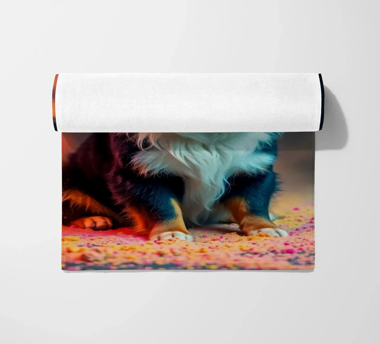 De kleurrijke Berner Sennenhond #66 strandhanddoek van Yumis.Beargang.and.Me