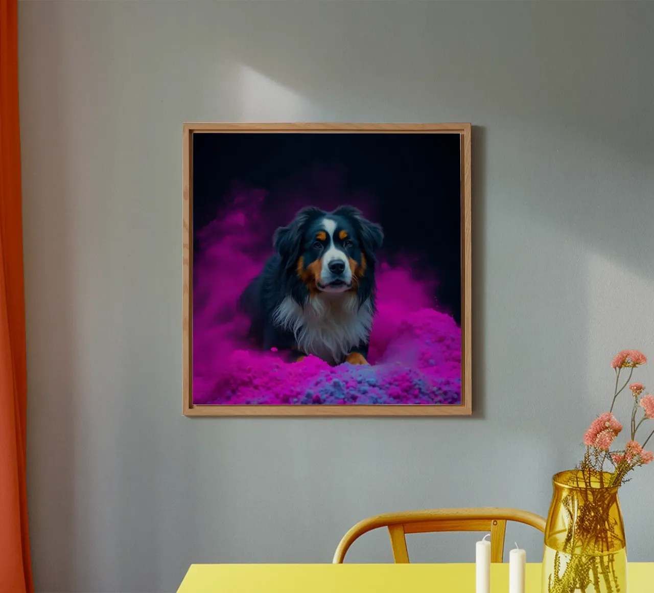The colorful Bernese Mountain Dog #67 alu-dibond by Yumis.Beargang.and.Me