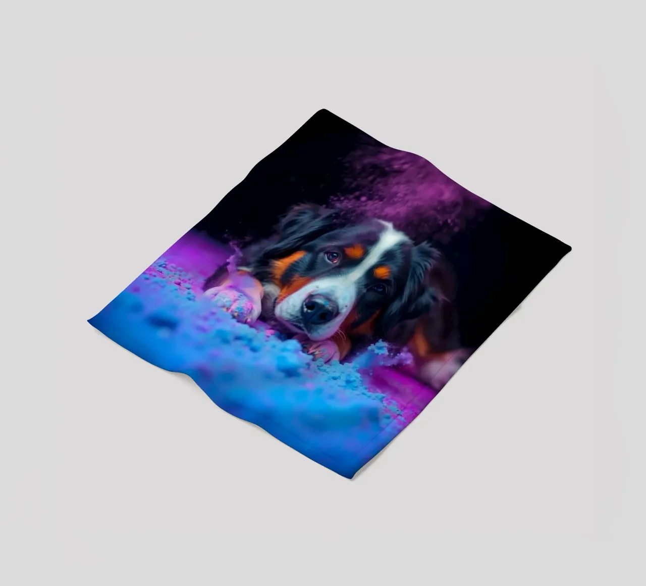 The colorful Bernese Mountain Dog #69 fleece blanket by Yumis.Beargang.and.Me