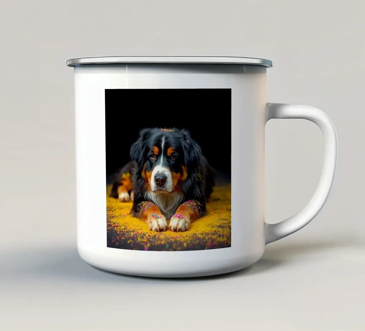 Le bouvier bernois coloré #70 mug en émail de Yumis.Beargang.and.Me