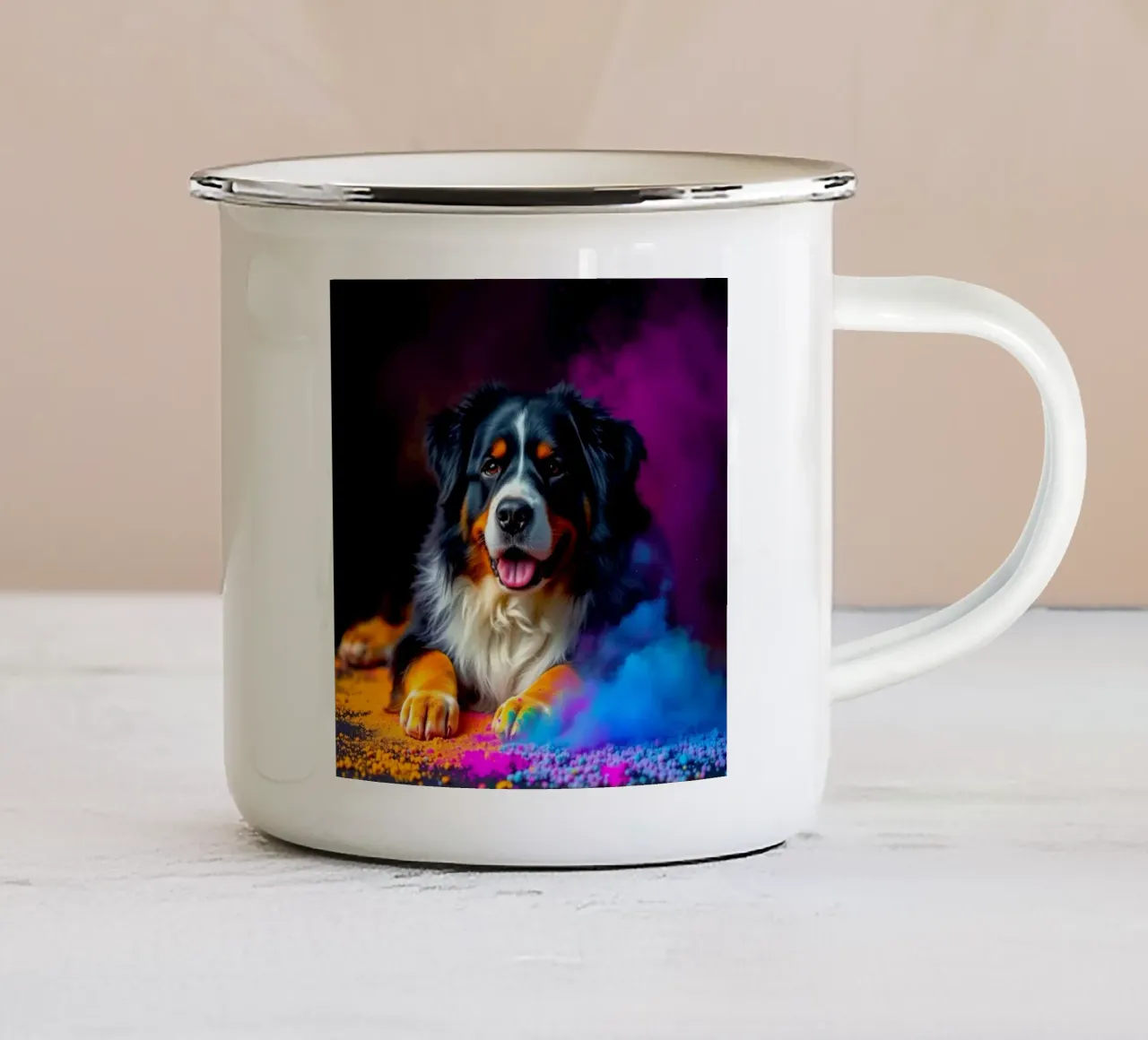 Le bouvier bernois coloré #71 mug en émail de Yumis.Beargang.and.Me