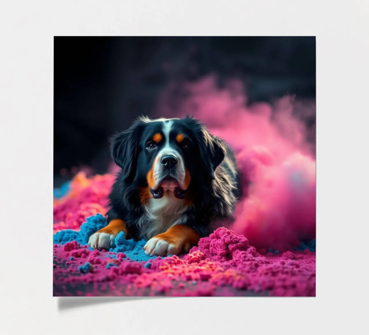 The colorful Bernese Mountain Dog #72 sticker sheet by Yumis.Beargang.and.Me