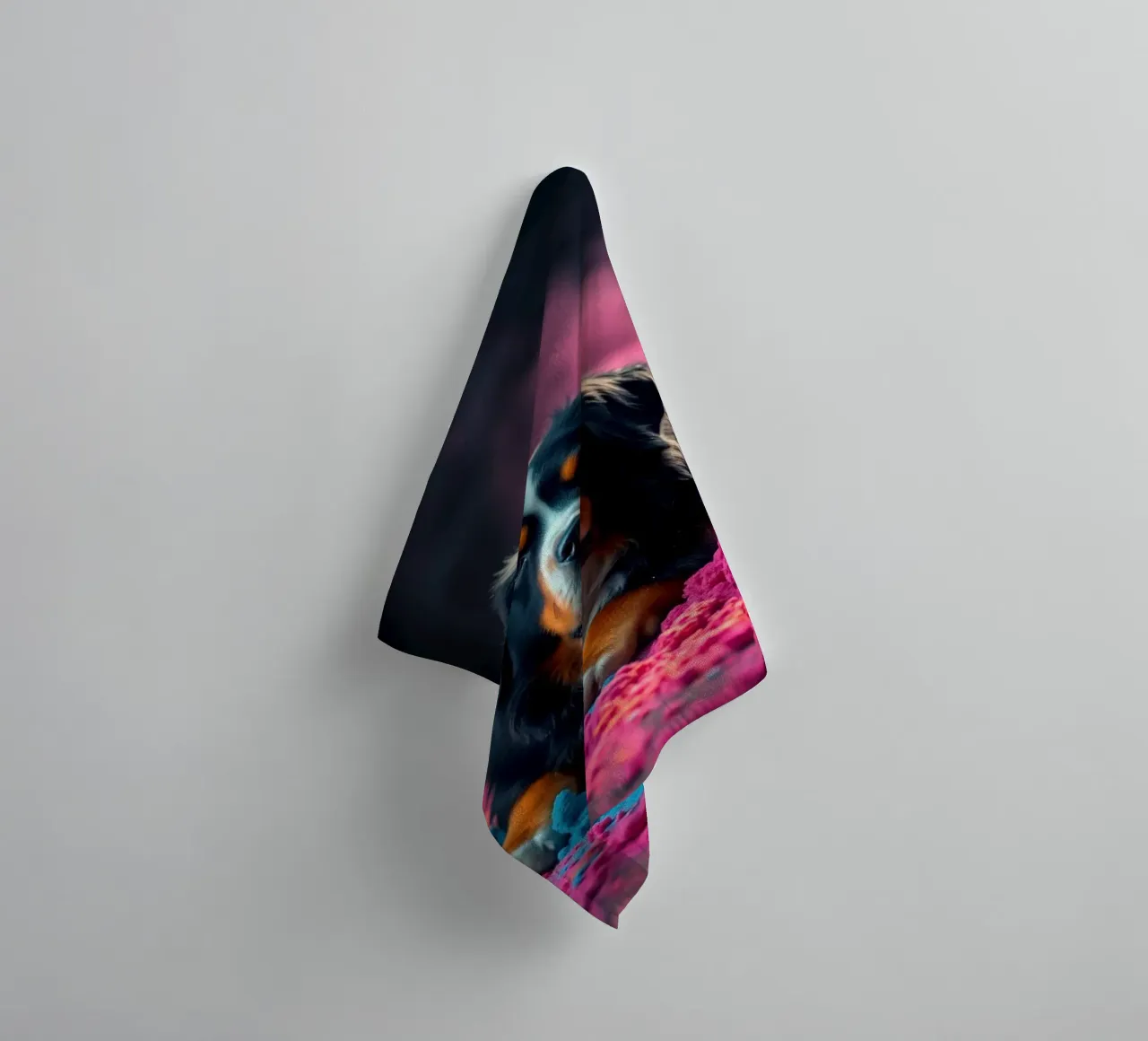 The colorful Bernese Mountain Dog #72 towel by Yumis.Beargang.and.Me