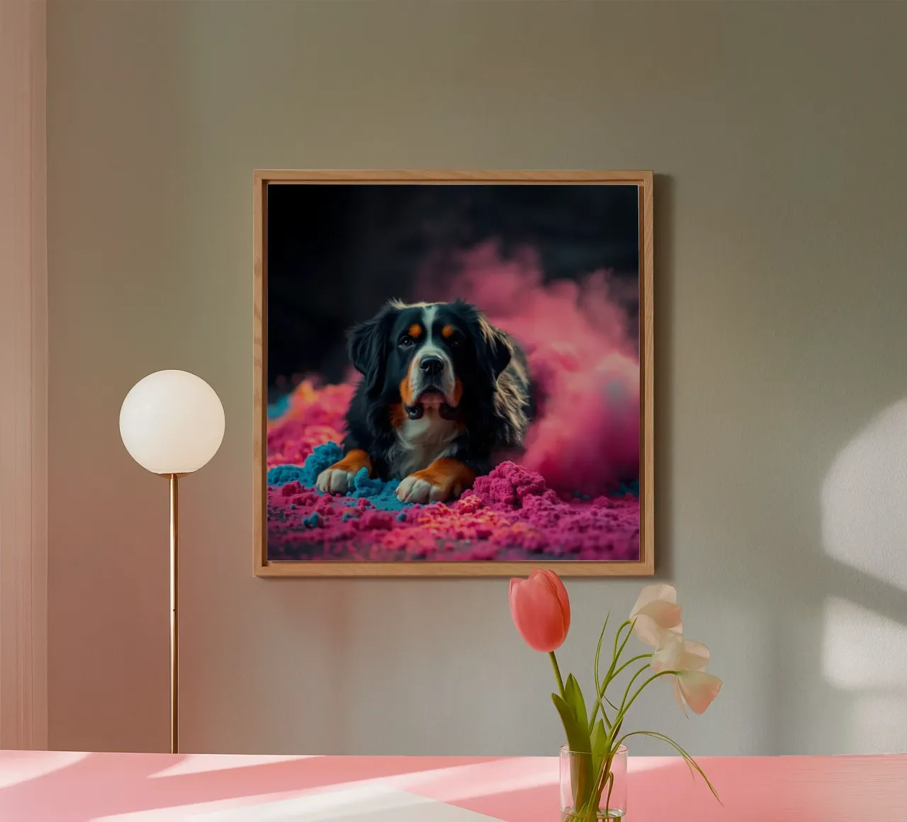 The colorful Bernese Mountain Dog #72 alu-dibond by Yumis.Beargang.and.Me